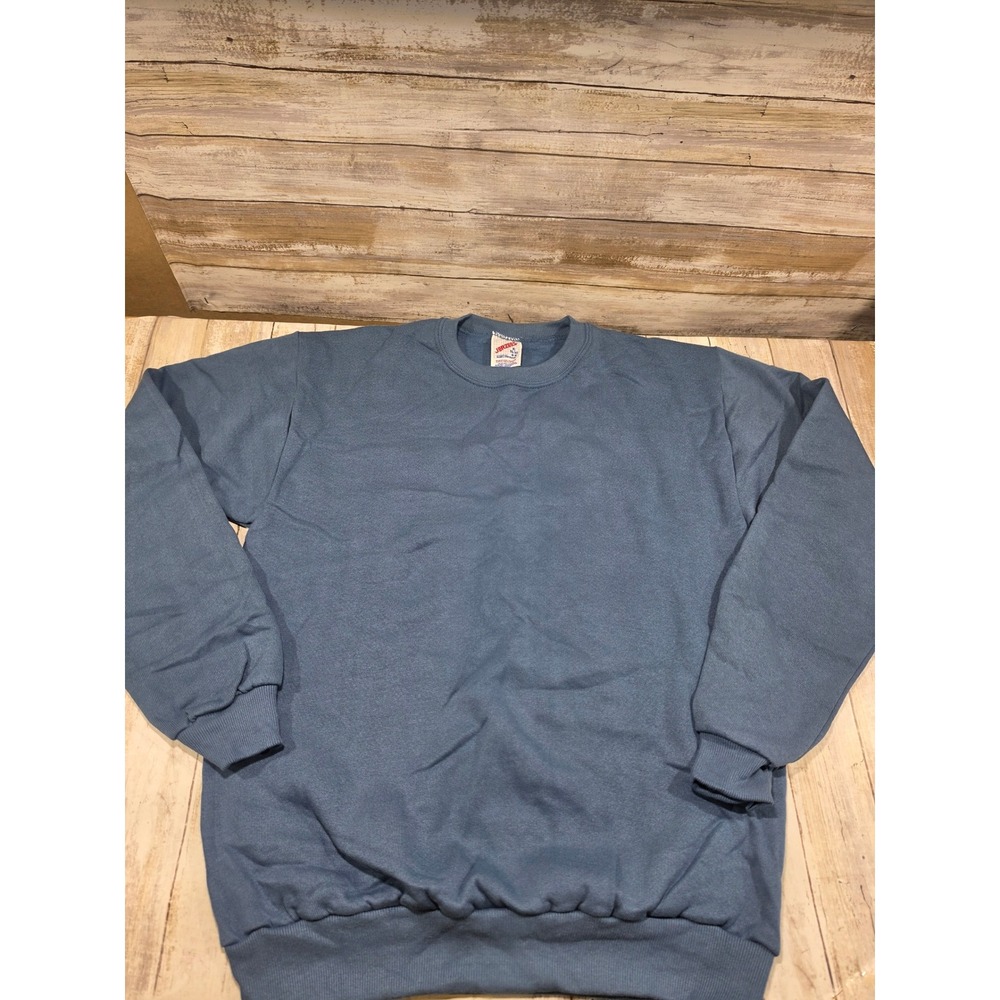 Vintage Jerzees Kids XL Blue Crewneck Sweatshirt Made in USA Blank Pullover
